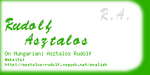 rudolf asztalos business card